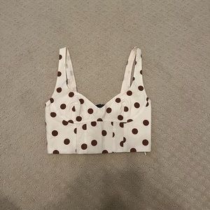 Zara Cream and Burnt orange Crop Top